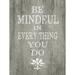 Red Barrel Studio® Rizer 'Be Mindful' by Graffitee Studios Textual Art on Canvas in Gray/Green | 24 H x 18 W x 1.5 D in | Wayfair RBRS6466 40214765