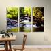 Red Barrel Studio® 'Woodland Brook' 3 Piece Painting Print on Wrapped Canvas Set Canvas in White/Brown | 36 H x 54 W x 2 D in | Wayfair
