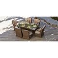 Wildon Home® Midbury 6 - Person Outdoor Dining Set w/ Cushions Glass/Wicker/Rattan in Brown | 28.35 H x 39.37 W x 62.99 D in | Wayfair