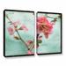 Red Barrel Studio® Quince Blossom 2 Piece Photographic Print on Wrapped Canvas Set Metal in Brown/Green/Pink | 24 H x 32 W x 2 D in | Wayfair
