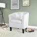 Barrel Chair - Red Barrel Studio® Cummingham 27" Wide Barrel Chair Faux Leather/Leather in White | 29 H x 27 W x 25 D in | Wayfair