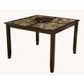 Lark Manor™ Centeno Capitola Faux Marble Large Pub Table w/ Removable 18" Lazy Susan, Espresso Wood in Brown/White | 36 H x 52 W x 52 D in | Wayfair