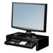 Rebrilliant Adjustable Monitor Riser w/ Storage Tray Plastic in Black | 4.38 H x 16 W x 9.38 D in | Wayfair REBR3996 42477621