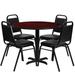 Red Barrel Studio® Ahlam 36" Round Laminate Table Set w/ X-Base & 4 Trapezoidal Back Banquet Chairs Plastic/Acrylic/Metal | Wayfair