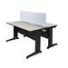 Regency Fusion 2 Person Bench Workstation w/ Privacy Panel in Brown/White | 45 H x 48 W x 58 D in | Wayfair MFBPD4858PL