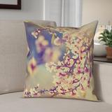Red Barrel Studio® Olney Cherry Blossoms Floral Pillow Cover Faux Leather | 26 H x 26 W x 1 D in | Wayfair RDBT6439 42743361