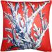 Rosecliff Heights Lewis Ocean Reef Coral Throw Pillow Polyester/Polyfill blend in Red | 20 H x 20 W x 6 D in | Wayfair ROHE3565 40806204