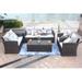 Rosecliff Heights Godfrey 6 Piece Sofa Seating Group w/ Cushions Synthetic Wicker/All - Weather Wicker/Wicker/Rattan in Brown | Outdoor Furniture | Wayfair