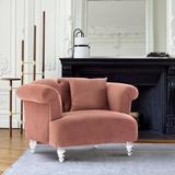 Sofa Chair - Rosdorf Park Kingsville Contemporary Sofa Chair w/ Arms in & Acrylic Legs Velvet/Fabric in Pink | Wayfair