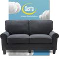 Serta at Home Serta Copenhagen Modern Sofa 61" Loveseat Couch w/ Pillowed Back Cushions & Rounded Arms in Brown | 35 H x 61 W x 32.5 D in | Wayfair