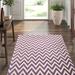 Indigo/White 60 x 0.25 in Area Rug - EXQUISITE RUGS Chevron Flatweave Wool Area Rug in Purple/Ivory Wool | 60 W x 0.25 D in | Wayfair 3548-5'X8'