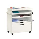 Inbox Zero Kellianne Craft Cart, Metal in White | 36 H x 37.25 W x 19.45 D in | Wayfair C649161604AD4942B632F6025F7B8AEE