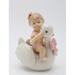 Cosmos Gifts Baby on Stork Figurine Porcelain/Ceramic in Blue/White | 3.88 H x 2.38 W x 3.63 D in | Wayfair 20921