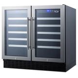 Summit Appliance 68 Bottle & 34 can Dual Zone Freestanding/Built-In Wine Refrigerator, in Black | 34.25 H x 25.25 W x 35.38 D in | Wayfair SWC3668