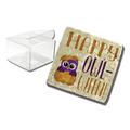The Holiday Aisle® Happy Owl Ween Stone Coaster Stoneware | 4 H x 1.5 D in | Wayfair THDA3335 42310665