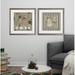 The Holiday Aisle® 'Burlap Deer' 2 Piece Framed Graphic Art Print Set Wood/Canvas/Paper in Brown/Green | 16 H x 16 W x 0.75 D in | Wayfair