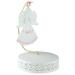 The Holiday Aisle® Ribbon Porcelain Angel Ornament w/ Hanger & Base Ceramic/Porcelain in White | 7.5 H x 5 W x 5 D in | Wayfair