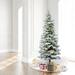 The Holiday Aisle® 90" H White/Green Tinsel Pine Flocked/Frosted Christmas Tree w/ 550 LED Lights, Metal in Green/White | 90 H x 43 W in | Wayfair