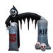 The Holiday Aisle® Halloween Reaper & Tombstone Archway Polyester in Black/White | 96.5 H x 96.1 W x 36.3 D in | Wayfair THLA2761 39716825