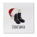 The Holiday Aisle® 'I Love Santa' - Wrapped Canvas Graphic Art Print Canvas in Black/Red | 12 H x 12 W x 1.3 D in | Wayfair THDA1398 41494333