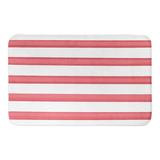 The Holiday Aisle® Candy Cane Bath Mat Polyester in Blue/Pink/White | Wayfair THDA8130 43608029