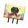 The Holiday Aisle® Easter Eggs Haired Dachshund Leash or Key Holder Wood/Metal/Manufactured Wood in Gray | 6 H x 9 W x 2 D in | Wayfair