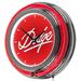 Trademark Global Dodge Signature Neon 14.5" Wall Clock Glass in Gray/Red | 14.5 H x 14.5 W x 3 D in | Wayfair DGE1400-SIG