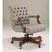 Triune Business Furniture Genuine Leather Executive Chair Upholstered | 36 H x 26 W x 29 D in | Wayfair 1181/Samba/Ultramarine/Mahogany