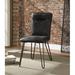 17 Stories Leather Metal Side Chair in Antique Ebony Faux Leather/Wood/Upholstered in Black/Brown | 37 H x 18 W x 24 D in | Wayfair