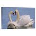 East Urban Home 'Mute Swan Pair Courting' Photographic Print on Canvas in Blue/White | 12" H x 18" W x 1.5" D | Wayfair URBH8074 38405707