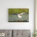 East Urban Home 'Black-Bellied Plover Spreading Its Wings' Photographic Print on Canvas in Brown/Green | 12" H x 18" W x 1.5" D | Wayfair