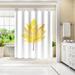 East Urban Home 71" x 74" Shower Curtain, Watercolor Yellow Leaf by Jetty Printables Polyester in Gray/Pink/Yellow | 74 H x 71 W in | Wayfair