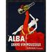 Global Gallery 'Alba Grand Vin Mousseux, ca. 1928' by Andre Framed Vintage Advertisement Plastic in Black/Red | 34 H x 26 W x 1.5 D in | Wayfair