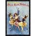 Global Gallery 'Miss New York Jr. Burlesque, 1897' by H.C. Miner Litho copmany Framed Vintage Advertisement in Blue/Yellow | Wayfair