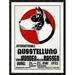 Global Gallery 'Ausstellung von Hunden' by Johannes Handschin Framed Vintage Advertisement Paper in Black | 42 H x 31.51 W x 1.5 D in | Wayfair