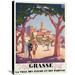 Global Gallery 'Grasse' by Roger Broders Vintage Advertisement on Wrapped Canvas in Blue/Brown | 30 H x 22 W x 1.5 D in | Wayfair GCS-295897-30-143