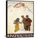 Global Gallery 'Jungfrau-Bahn' by Emil Cardinaux Vintage Advertisement on Wrapped Canvas in White | 36 H x 26.6 W x 1.5 D in | Wayfair