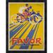 Global Gallery 'Favor Cycles et Motos, 1927' Framed Vintage Advertisement Canvas in Yellow | 26 H x 20 W x 1.5 D in | Wayfair GCF-456230-1824-299