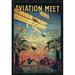 Global Gallery 'Aviation Meet in Los Angeles' Framed Vintage Advertisement Canvas in Brown | 38 H x 26 W x 1.5 D in | Wayfair GCF-382149-2436-299