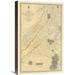 Global Gallery Civil War Map of the Region between Gettysburg, PA & Appomattox Court House, VA, 1869 Graphic Art on Wrapped Canvas | Wayfair