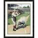 Global Gallery 'Baseball Play at the Plate' Framed Vintage Advertisement Paper in Brown/Green | 30 H x 24 W x 1.5 D in | Wayfair