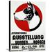 Global Gallery 'Ausstellung von Hunden' by Johannes Handschin Vintage Advertisement on Wrapped Canvas in Black/Red | Wayfair GCS-295825-30-143