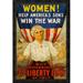 Global Gallery 'Women Help America's Sons Win the War' Framed Vintage Advertisement Metal in Blue/Red | 32 H x 22 W x 1.5 D in | Wayfair