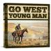 Global Gallery 'Western Go West Young Man' by BG.Studio Vintage Advertisement on Wrapped Canvas Canvas | 30 H x 30 W x 1.5 D in | Wayfair