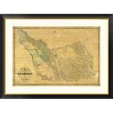 Global Gallery 'The County of Alameda California, 1857' by Horace A. Higley Framed Graphic Art Metal in Brown | 25 H x 32 W x 1.5 D in | Wayfair