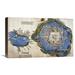 Global Gallery Gulf of Mexico & Mexico City by Hernando Cortes Graphic Art on Wrapped Canvas in Blue | 14 H x 22 W x 1.5 D in | Wayfair