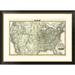 Global Gallery New Railroad Map of the United States & Dominion of Canada, 1876 Framed Graphic Art Metal in Gray | 24 H x 32 W x 1.5 D in | Wayfair