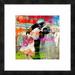 Global Gallery 'Kissing the War Goodbye 2.0 (Detail)' by Chestier Framed Graphic Art Paper in Black/Green/Red | 20 H x 20 W x 1.5 D in | Wayfair