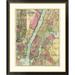 Global Gallery Map of New York & Adjacent Cities, 1874 by Gaylord Watson Framed Graphic Art Paper in Gray/Brown | 46 H x 38 W x 1.5 D in | Wayfair