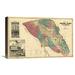 Global Gallery 'Map of Sonoma County California, 1877' Graphic Art Print on Wrapped Canvas in Green/Pink | 14 H x 22 W in | Wayfair